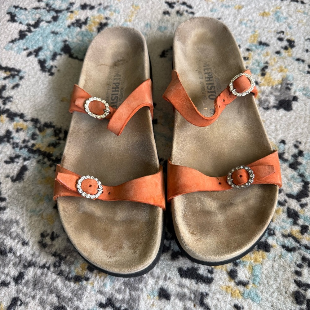 Mephisto Women's Orange Double-Strap Sandals